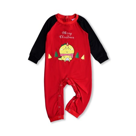 

KBKYBUYZ Fashionable Christmas Print Family European And American Pajamas Parent-child Suit Baby