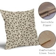 thumbnail image 2 of Daisy Floral Block Print Pillow Covers 18X18 Inch Brown Beige Flowers Decorative Square Pillow Cases Set of 2 Farmhouse Home Decor Vintage Rustic Cute Throw Pillows for Sofa Couch Outdoor, 2 of 6