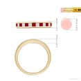 thumbnail image 5 of ANGARA Natural Channel Square Ruby and Diamond Half Eternity Ring in 14K Yellow Gold for Women (Size-2mm) | July Birthstone, Birthday, Anniversary, Jewelry Gift for Women | Natural Ruby Ring, 5 of 9