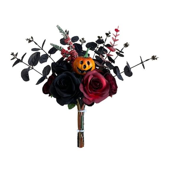 Halloween Artificial Pumpkin Branches With Flowers And Leaves Plastic Vase Filler Decor For Table Mantel Fireplace Spooky House Indoor Halloween Themed Home And Party Ornament