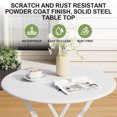 thumbnail image 4 of Emorefun Foldable Patio Set, 3 Piece Small Bistro Set with Round Table for Outdoor & Indoor, White, 4 of 7