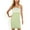Green, variant on Women's Striped Knit Spaghetti Strap Bodycon Dress with Crochet Detail- Small, Black