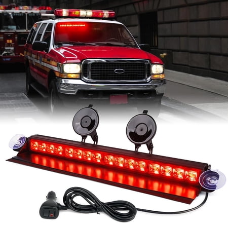 Xprite 16" Cadet Series Windshield LED Strobe Lights - Red