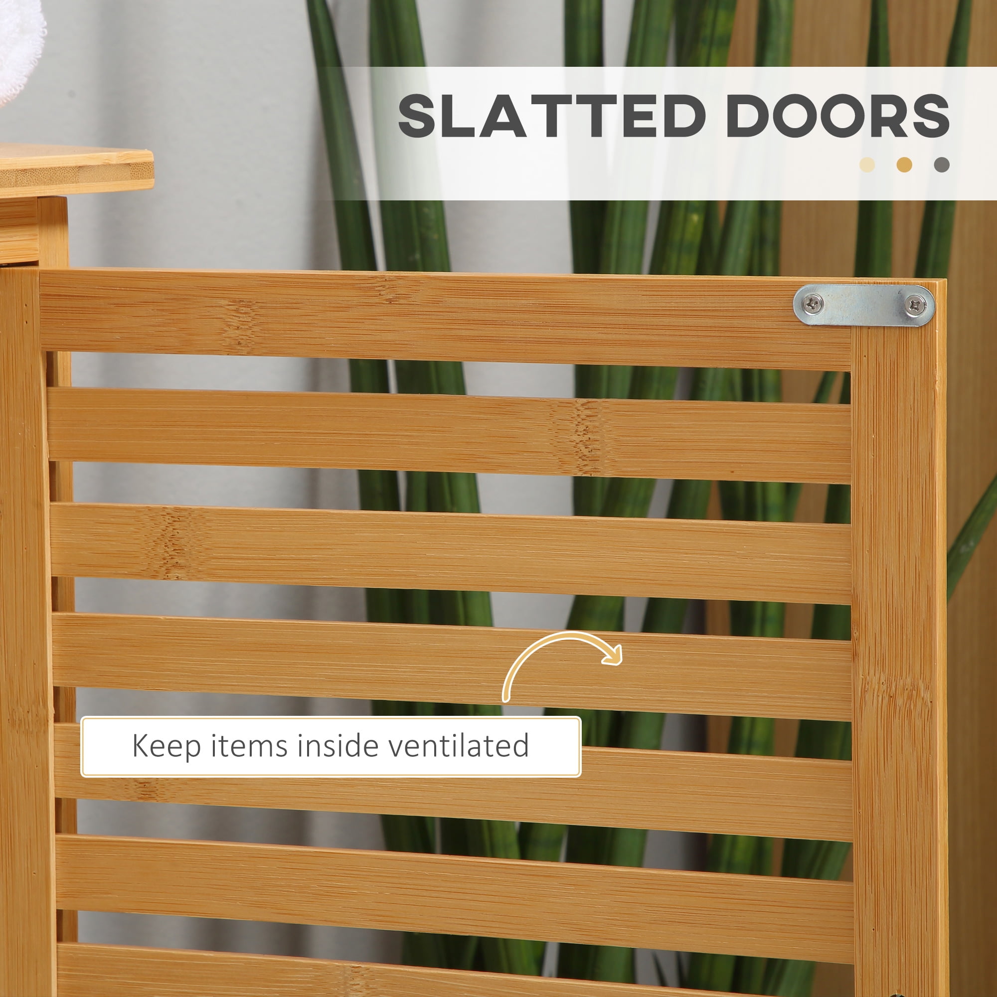 kleankin Bamboo Under Sink Cabinet Bathroom Organizer
