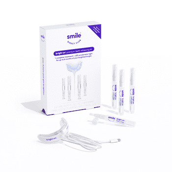 SmileDirectClub Teeth Whitening Kit with LED Light - 4 Pack Gel Pens - Professional Strength Hydrogen Peroxide - Pain Free and Enamel Safe
