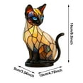 thumbnail image 2 of Cute Siamese Cat Resin Night Light, Solar Powered Garden Statue with Colorful Stained Glass Effect, Outdoor Patio Animal Figurine, Festive Lamp Gift, Yellow, 2 of 6