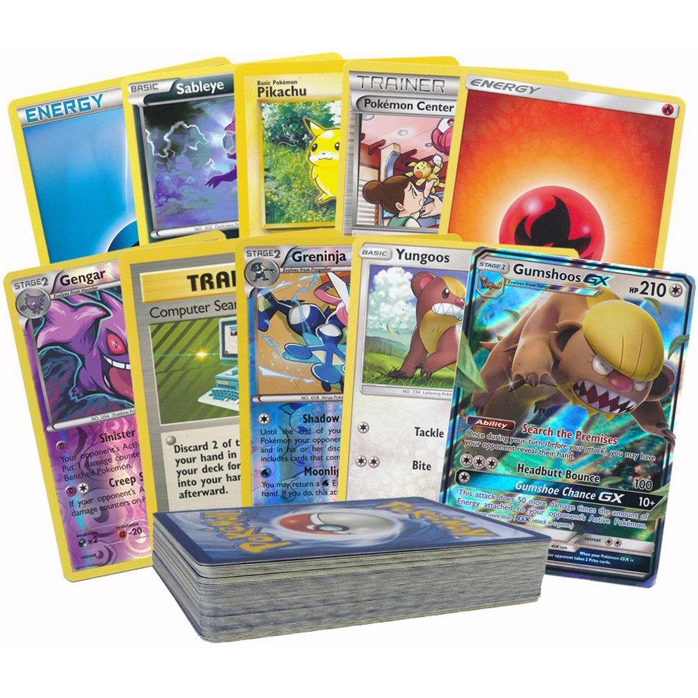 50 Pokemon Card Pack Lot Featuring a GX and Pre Evolved Form of The