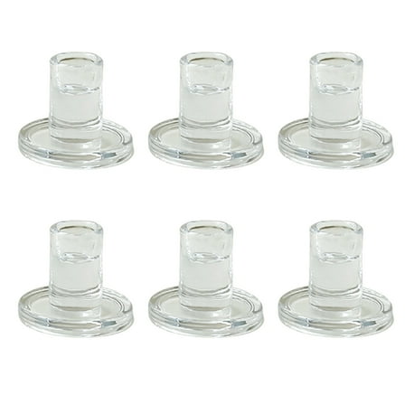 AOOOWER 6Pcs Elegant Small Glass Taper Candle Stands Holders for Home Decors and Event