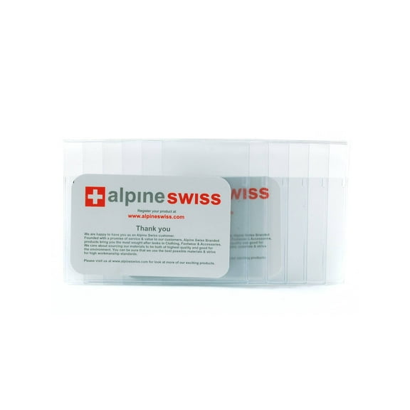 Alpine Swiss Set of 2 Checkbook Plastic Insert 6 Page Card Holder Picture Window