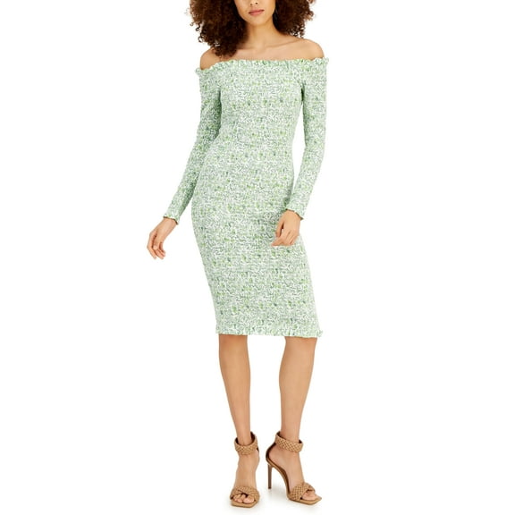 INC International Concepts Womens Smocked Dress Petite Giselle L