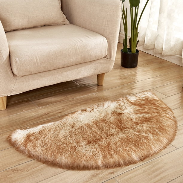 Namzi Alfombra de baño antideslizante de felpa, lavable a máquina, ideal para el suelo del baño, bañera y ducha. Accesorios de decoración para el baño, 43 x 89 cm (blanco y amarillo).