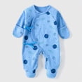 thumbnail image 2 of CAUYDY Newborn Going Home Outfit Toddler Sleepers for Baby Boy Long Sleeve Romper 6 9 12 18 Months Preemie Infant Boys Clothing Fall Winter Dark Blue for Sizes 3-6 Months, 2 of 6