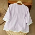 thumbnail image 4 of Ounisa Shirts Peasant Blouses Cotton Embroidered 3/4 Sleeve Summer V Neck Tunic Bohemian Tops Boho Clothes for Women, 4 of 5