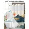 thumbnail image 4 of No Hook Cloth Fabric Shower Curtain with Snap in Liner, Teal Golden Mountain Waterproof Shower Curtains Set with See Through Top Window, Tree Peaks Landscape Bath Curtains Shower 72"x78", 4 of 6