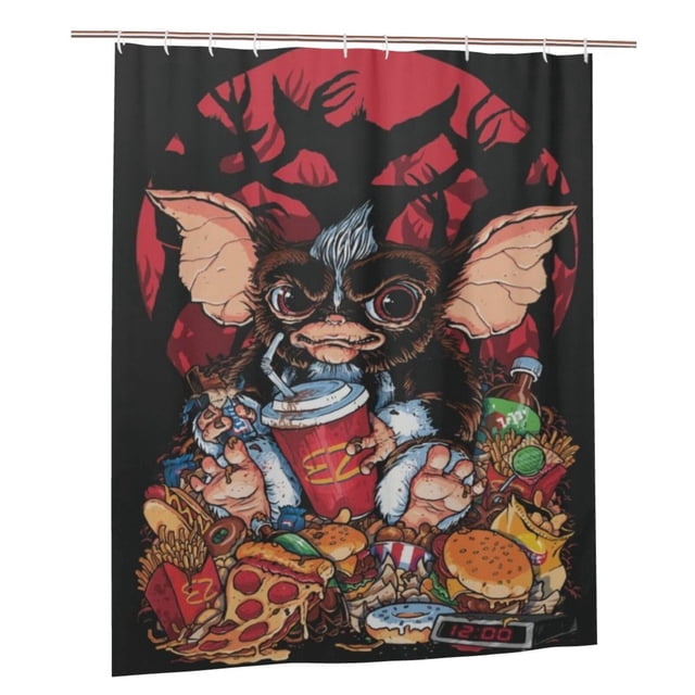 Cortina de ducha Gremlins de 60 x 72 pulgadas, decorativa para el hogar, dormitorio, bañera, juego de cortinas decorativas con 12 ganchos