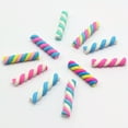 thumbnail image 3 of U8MO 20 Mixed Color Twisted Polymer Clay Marshmallow Candy 5X25mm Craft Cabochons, 3 of 5