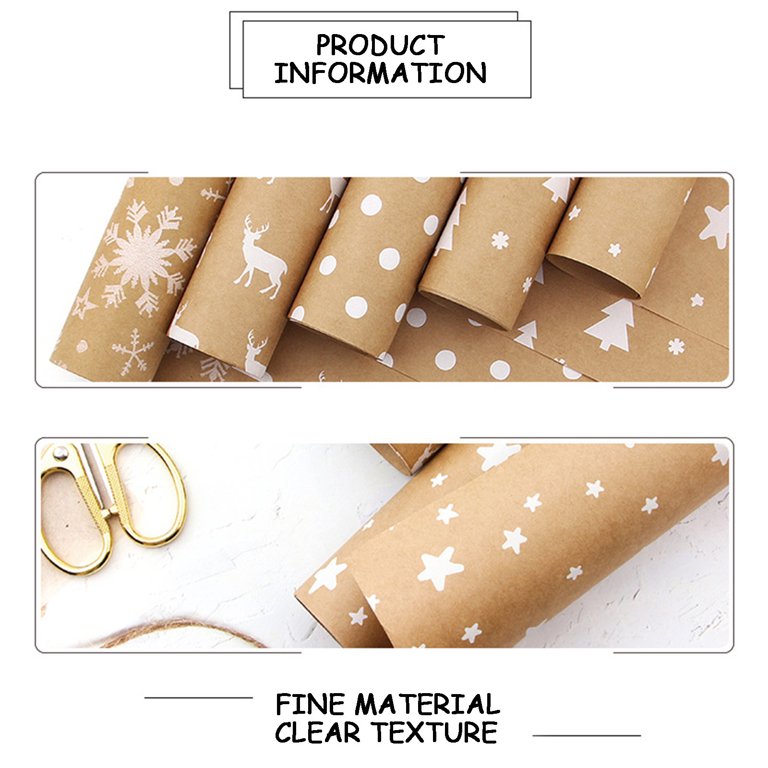 Vikakiooze 2023 Christmas Gift Paper Kraft Paper Wrapping Paper Christmas  Elements Series Wrapping Paper Pattern 