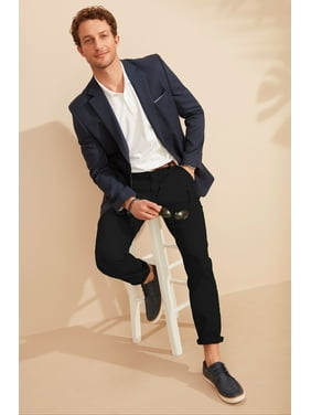 Mens Cotton Chino Pants Slim Fit Casual Stretch