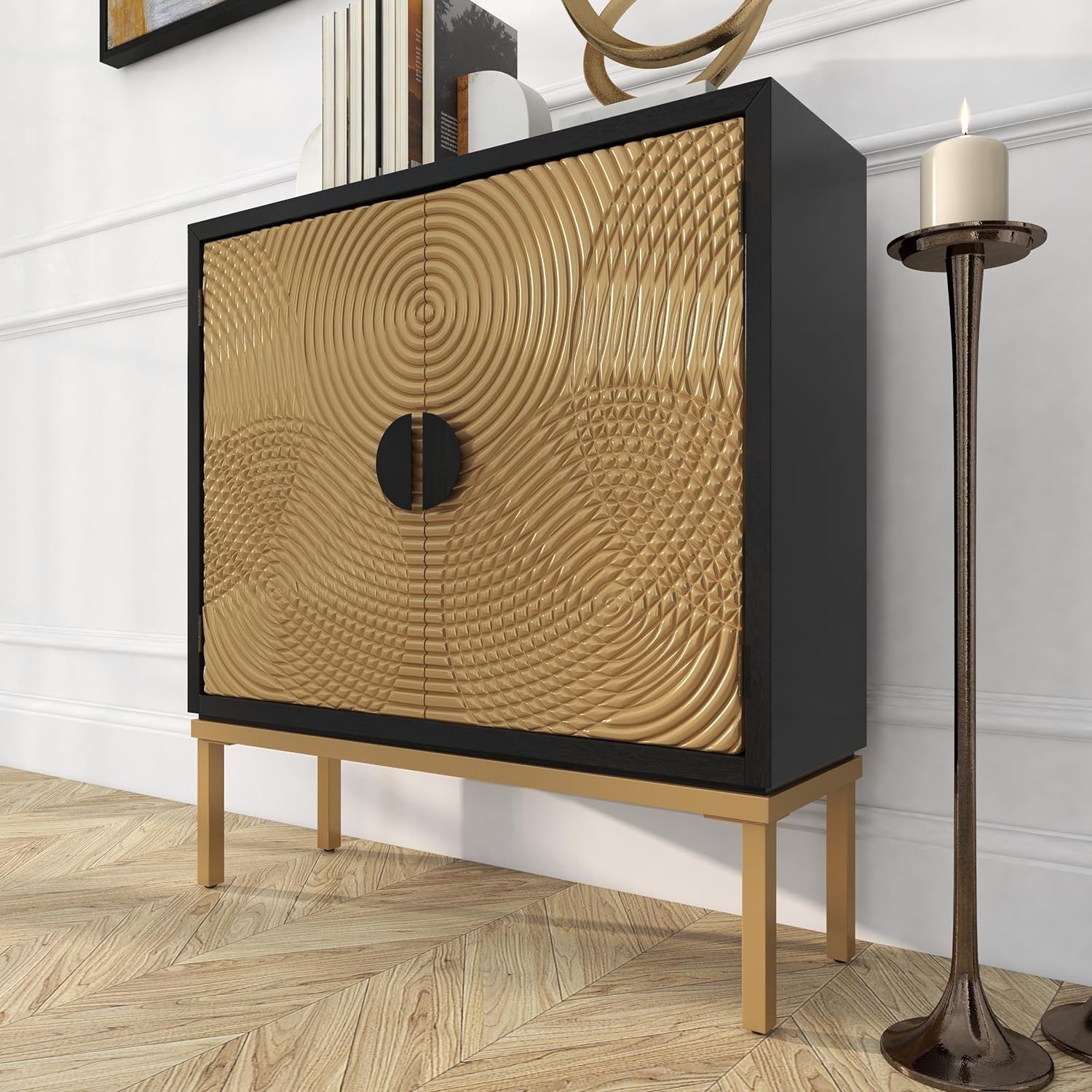 YONG Contemporary Wood Cabinet, LARGE SIZE, Bronze