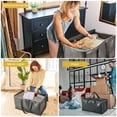 thumbnail image 4 of Cajas Mudanza, 6PCS Cajas de Almacenamiento, Bolsas de Mudanza de Gran Capacidad, Cajas para Mudanza con Asas Reforzadas y Bolsillo para Etiquetas,Organizador de Ropa para Mudanza (Gris), 4 of 7