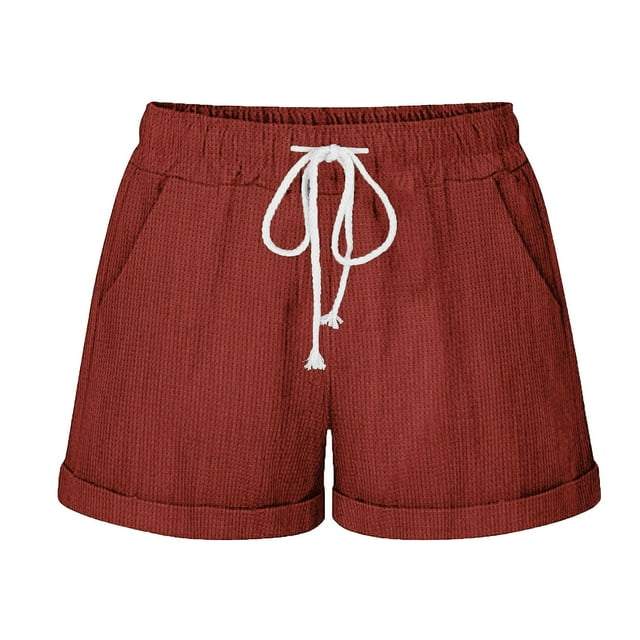 Timegard Womens Wide Leg Shorts Elastic Waisted Drawstring Comfy Summer Casual Loose Shorts with Pockets