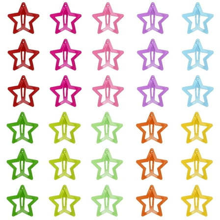 Monebena 50 Pcs Star Clips Hair Clips Star Barrettes for Girls Non-Slip Star Hair Accessories Cute Hairpins Colorful Snap Hair Barrettes Kawaii Hair Clips for Women Girls
