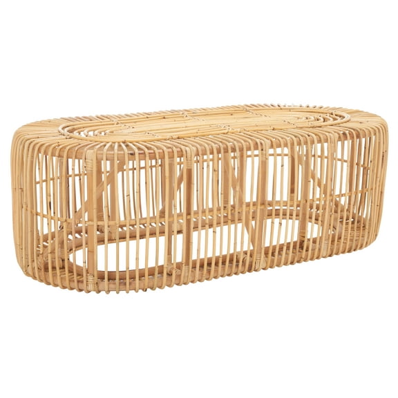 SAFAVIEH Jabez Coastal Oval Coffee Table, Natural
