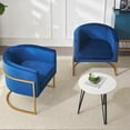 thumbnail image 2 of NEW Velvet Accent Chair with Gold Metal Frame, Medieval Modern Curved Back Lounge Chair for Living Room, 2 of 9
