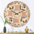 thumbnail image 2 of Designart 'Circular Geometric Shapes Retro pattern I' Mid-Century Modern Wood Wall Clock, 2 of 5