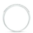 thumbnail image 4 of Solid 14k White Gold 1.5mm Round Cut Thin Pave Set Anniversary Ring Wedding Band CZ Cubic Zirconia 1/4 cttw. , Size 7, 4 of 7