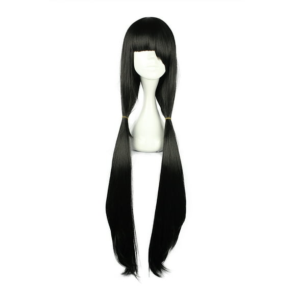 Unique Bargains Wigs for Women 39" Black Wigs with Wig Cap Straight Hair