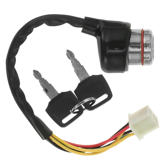 Ignition Switch with Keys for Motorcycle 6 Wires 3 Gears Black Metal Plastic