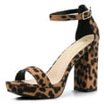 thumbnail image 1 of BLISSFUL STEP Women's Open Toe Platform Ankle Strap Chunky Heel Sandals, 1 of 7