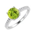 thumbnail image 2 of Sterling Silver with Natural Peridot and White Topaz Engagement Ring, 2 of 3