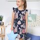 thumbnail image 4 of Fotbe Rose Flowers Vestido de Dormir para Niñas de 3 a 10 Años, Mangas Cortas, Estilo Princesa, Pijama Camisón con Mangas Voladas-Large, 4 of 6