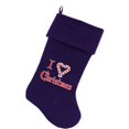 thumbnail image 1 of J'aime Noël Impression Écran 18 Pouces Bas de Noël en Velours Violet, 1 of 1
