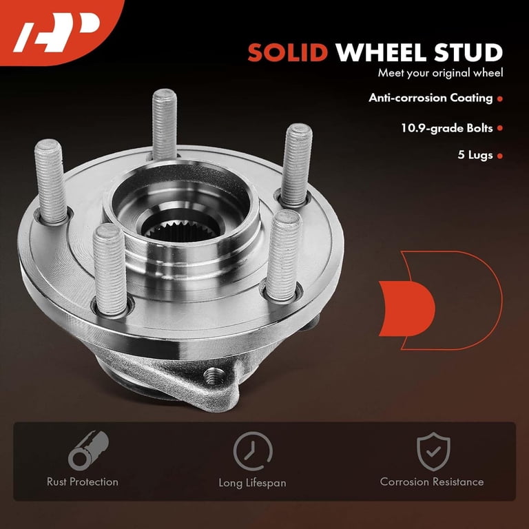 Detroit Axle Front & Rear Wheel Bearing Hub Kit For 2007-2010 Chrysler Sebring – 4-Piece Set With Bolts