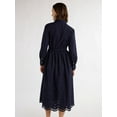 thumbnail image 4 of Free Assembly Women’s and Women's Plus Cotton Eyelet Maxi Shirtdress, Sizes XS-4X, 4 of 4