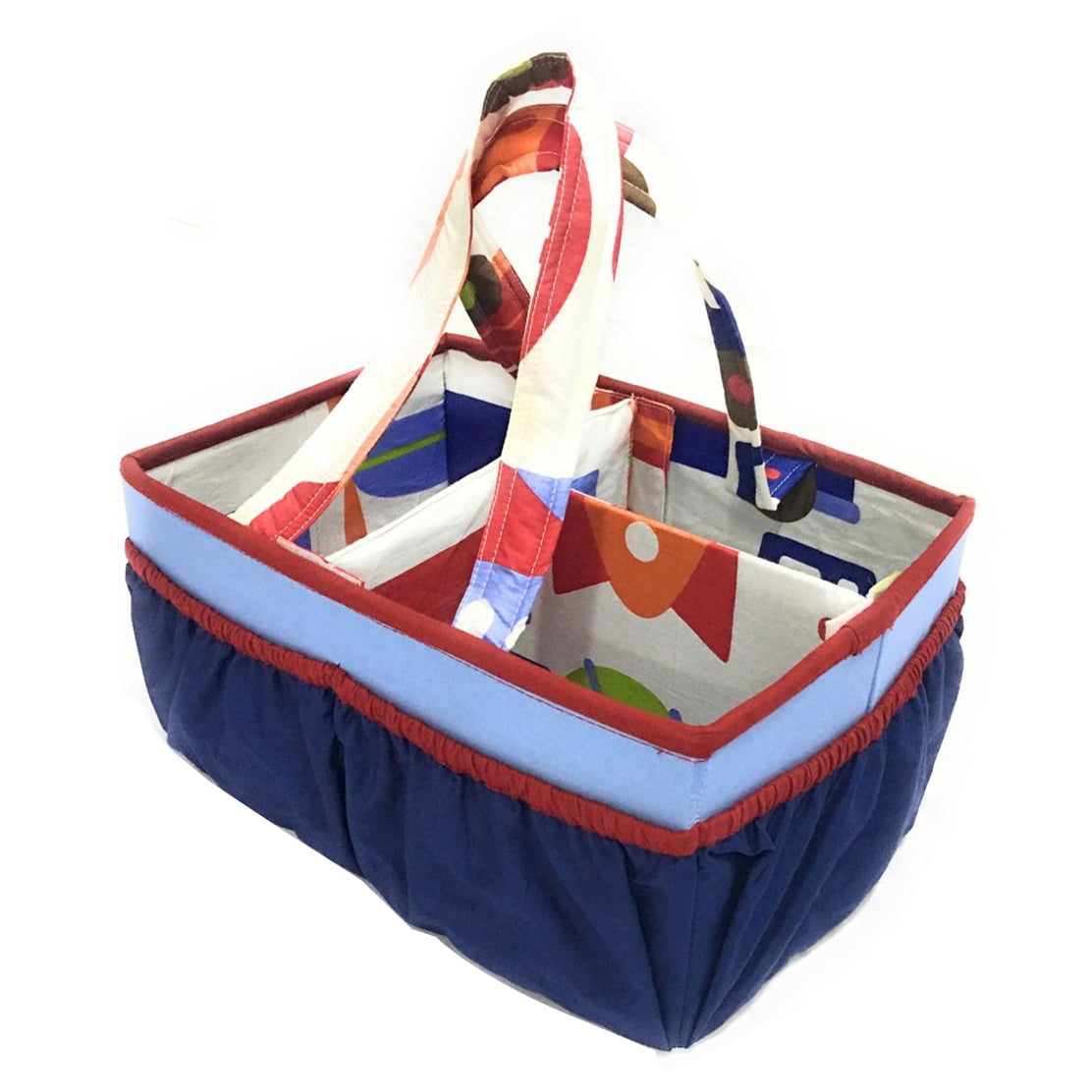 Bacati - Nursery Storage Caddy Transportation Blue/Navy/Orange/Red/Green Boys