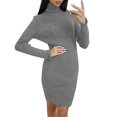 thumbnail image 1 of Gibobby Vestidos de sueter para mujer OEM vestidos casuales personalizados manga larga tejido capa maternidad mujeres vestido negro(Gris,CH), 1 of 5