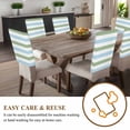 thumbnail image 4 of Geometric Sage Chair Covers Set of 1 Green and Blue Stripes Chair Back Covers Stretch Removable Washable Slipcovers Protector for Dining Room Kitchen Party Decor, 4 of 5