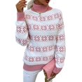 thumbnail image 2 of Christmas Snowflake Turtleneck Snowflake Knit Women Sweater Pullover Sweaters, 2 of 6