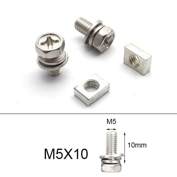 Suitable for 2 Set Universal Motorcycle Scooter ATV Dirt Bike Battery Terminal Nut and Bolt Screws M5x10mm M6x12mm 4Ah 5Ah 6AH 7Ah
