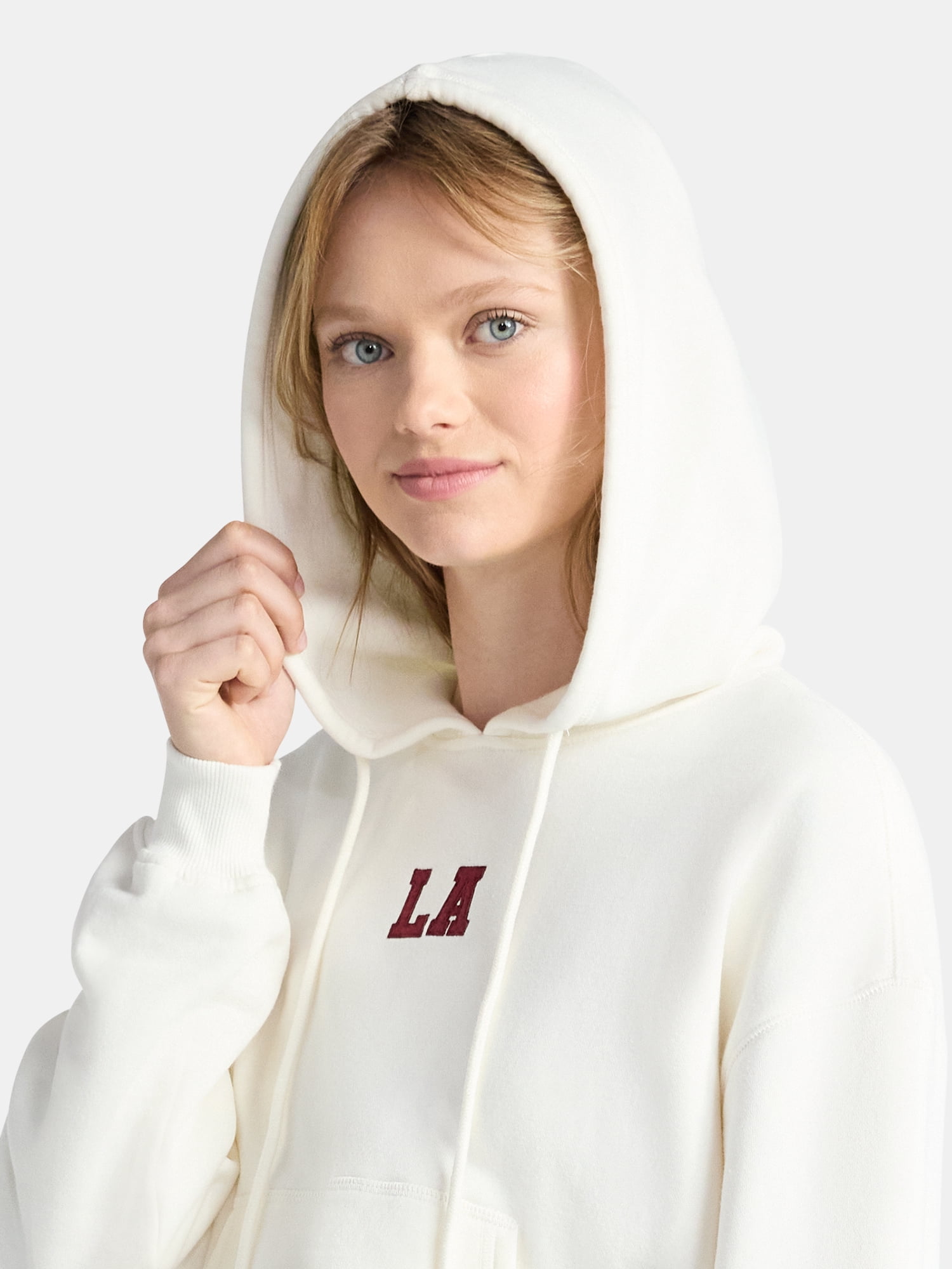 No Boundaries Bubble-Hem Hoodie and Drawstring Shorts Set, 2-Piece, Women’s