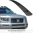 thumbnail image 3 of APS Premium Stainless Steel Black 8x6 Horizontal Billet Grille Compatible with Honda Ridgeline 2005-2008 Lower Bumper N19-J61178H, 3 of 7