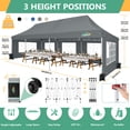 thumbnail image 4 of COBIZI 10x30 Pop Up Canopy Tent with 8 Sidewalls, Waterproof 2000mm+ UPF 50+ Instant Outdoor Gazebo, Ez Setup for Party, Wedding, Trade Show, Includes Roller Bag, Sandbags & Stakes, Gray, 4 of 8