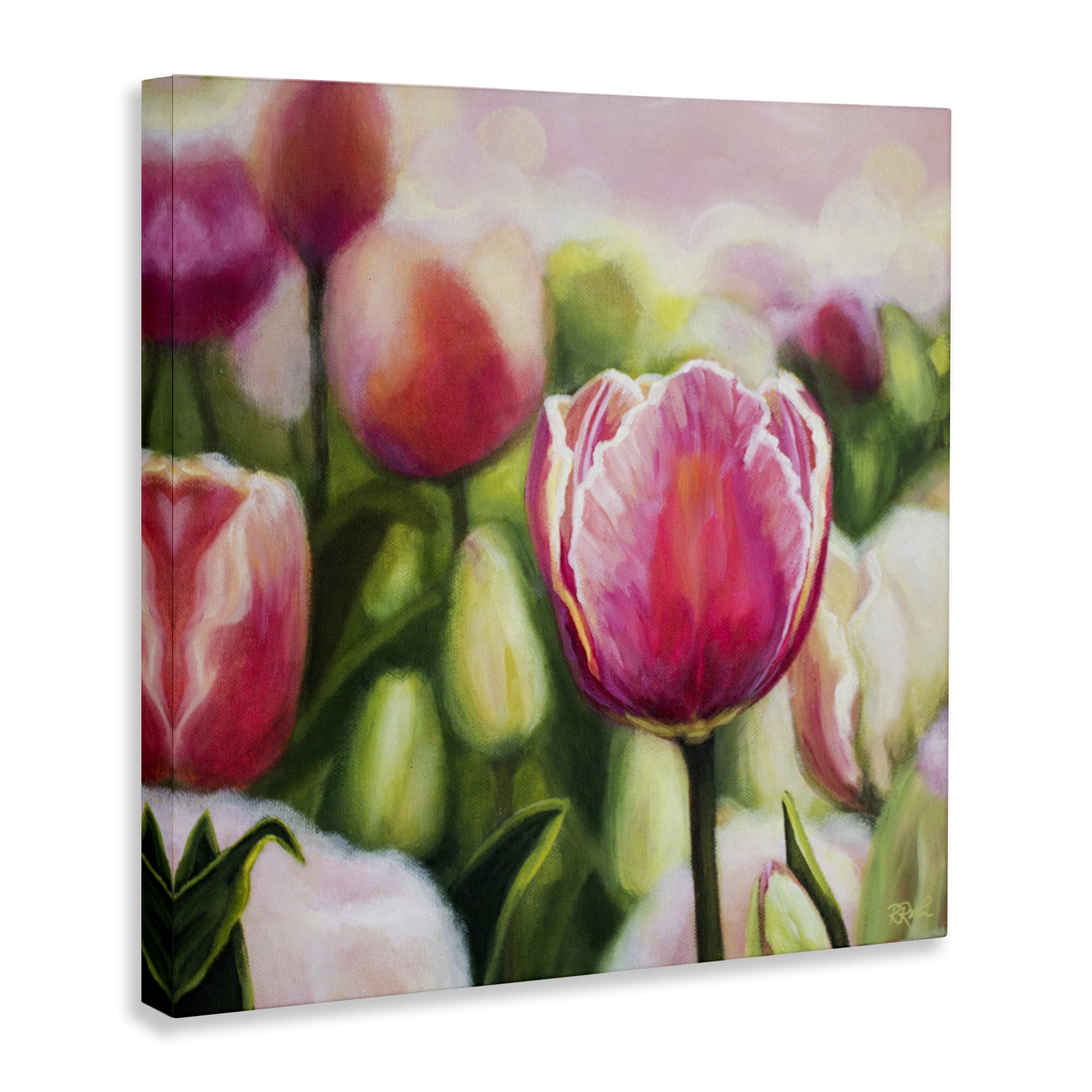 Stupell Industries Blooming Tulips Garden Plants & Flowers Painting Wrapped Canvas Art Print Wall Art, 36 x 36
