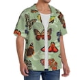 thumbnail image 2 of Fuzoiu Multicolored Butterflies Print Men's Casual Short,Men's Short Sleeve Shirt,Mens Casual Button Down Shirts,Cuban Collar Summer Shirt for Beach, Vacation, and Outdoor Activities-Medium, 2 of 5