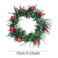 thumbnail image 2 of Lssam Christmas Candle Ring Wreath with Artificial Holly Red Berries and Pine Needles for Tabletop Taper Decor, Set of 1 PC, 5 Inch Small Wreaths for Crafts and Holiday Garland Ornaments, 2 of 7