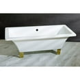 thumbnail image 2 of Aqua Eden VTSQ713218A1 71-Inch Acrylic Double Ended Clawfoot Tub (No Faucet Drillings), White/Polished Chrome, 2 of 5